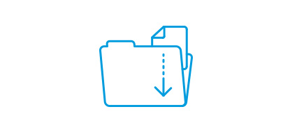 icon of folder with file being downloaded